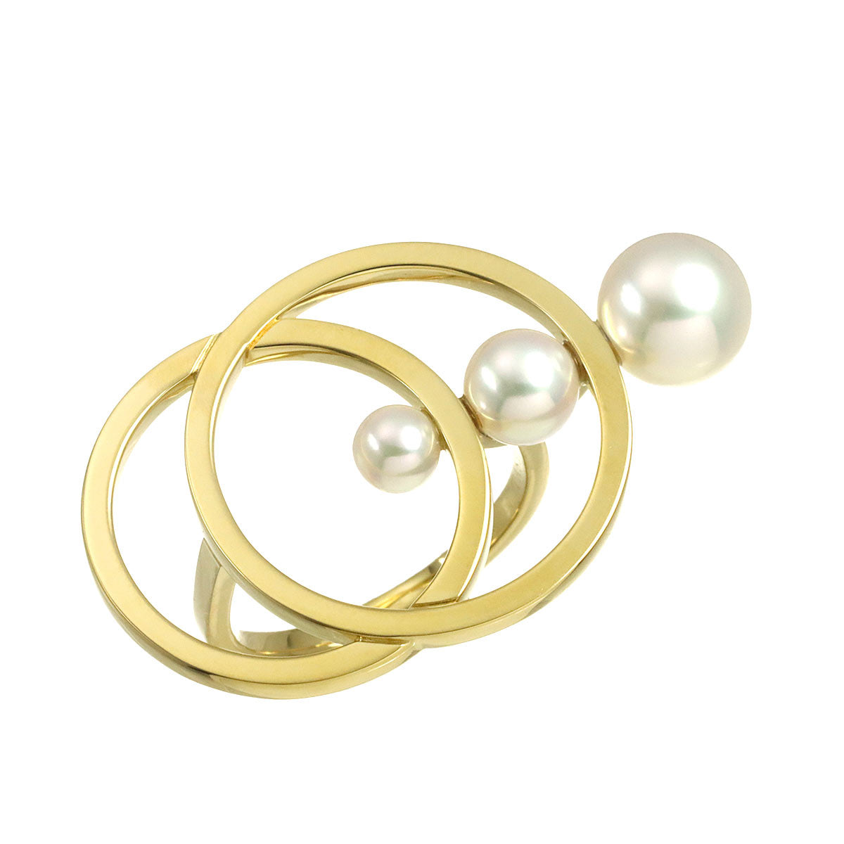 Cosmic Akoya Pearl 8.0-4.5mm Ring 18K YG 750 6.25-6.5(US)