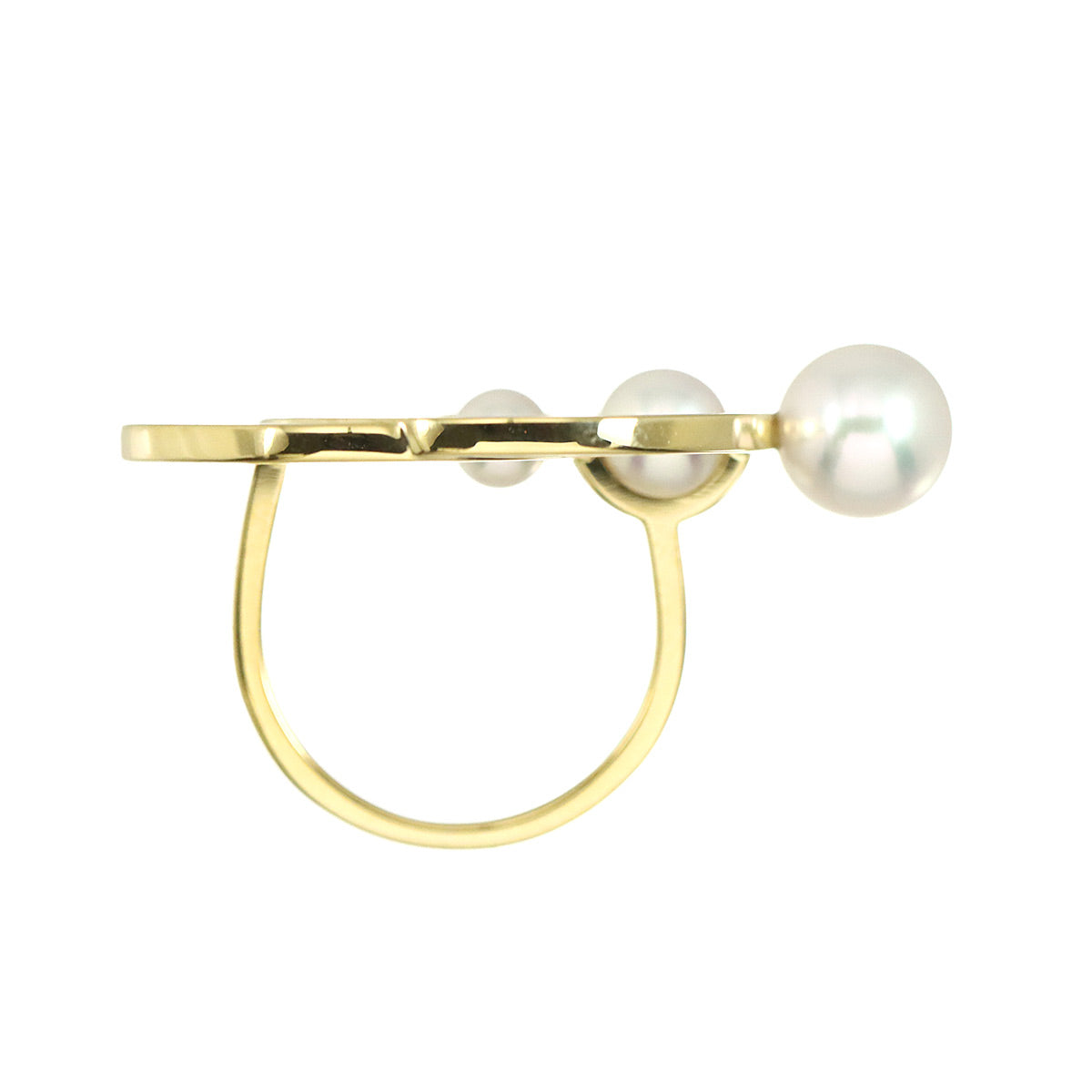 Cosmic Akoya Pearl 8.0-4.5mm Ring 18K YG 750 6.25-6.5(US)