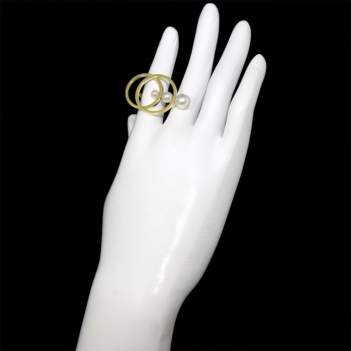 Cosmic Akoya Pearl 8.0-4.5mm Ring 18K YG 750 6.25-6.5(US)