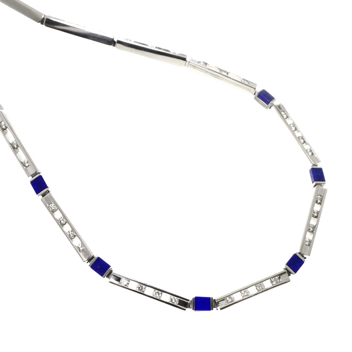 Lapis Lazuli Diamond 2.05ct Necklace Pt