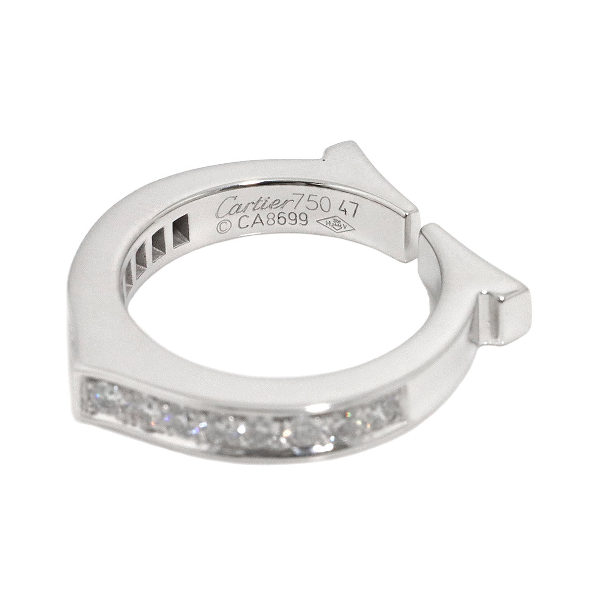 C flat Diamond Ring 18K White Gold 750 size47 4(US)