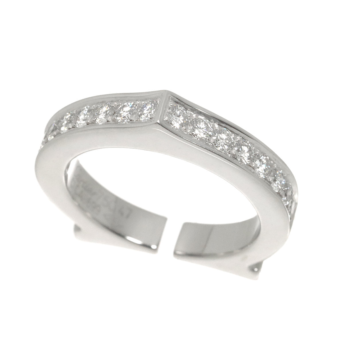 C flat Diamond Ring 18K White Gold 750 size47 4(US)