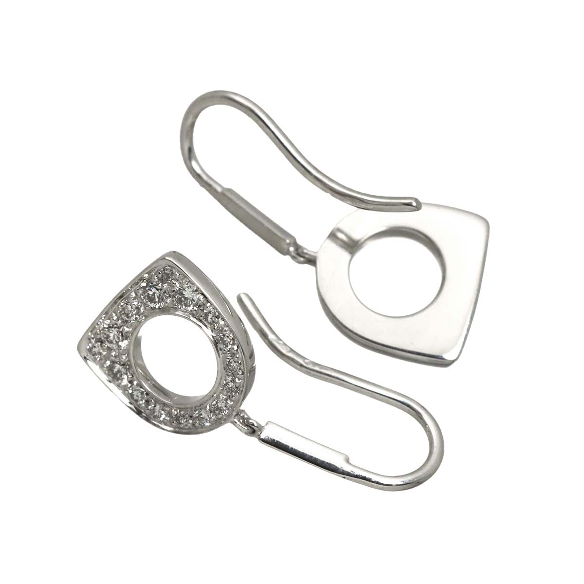 Success Diamond Hook Earrings Pierced 18K WG 750