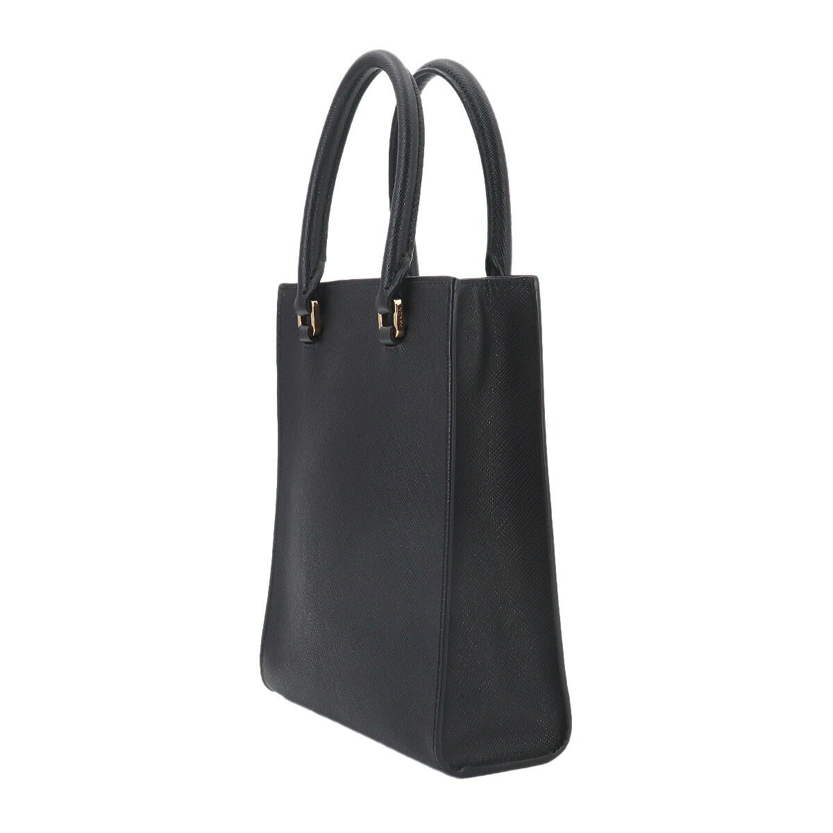 2way Hand Shoulder Bag Saffiano Leather Nero Black Purse