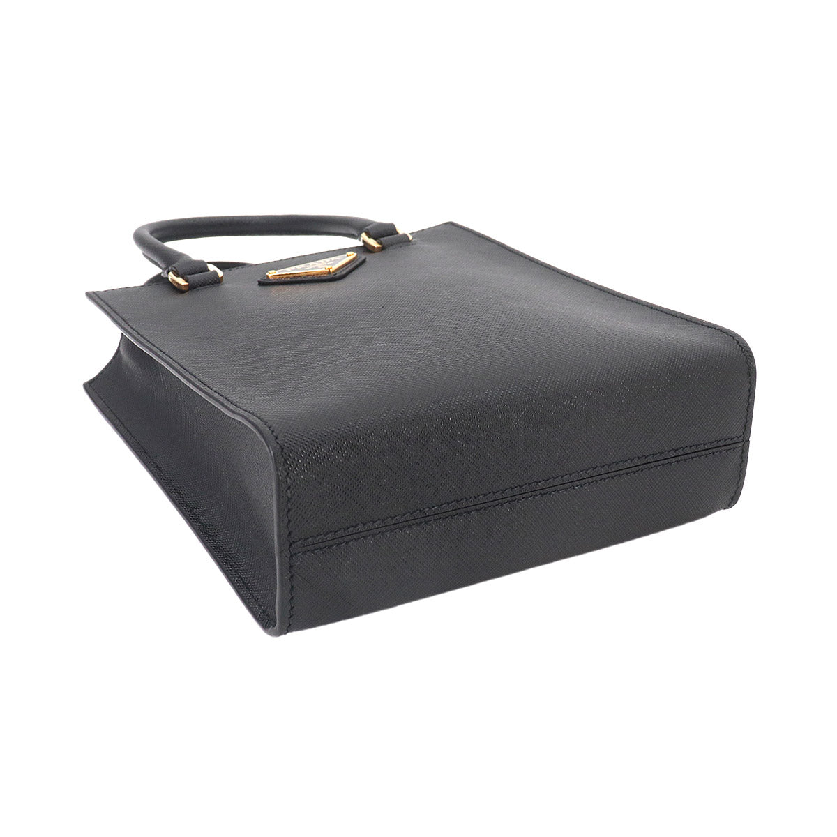 2way Hand Shoulder Bag Saffiano Leather Nero Black Purse
