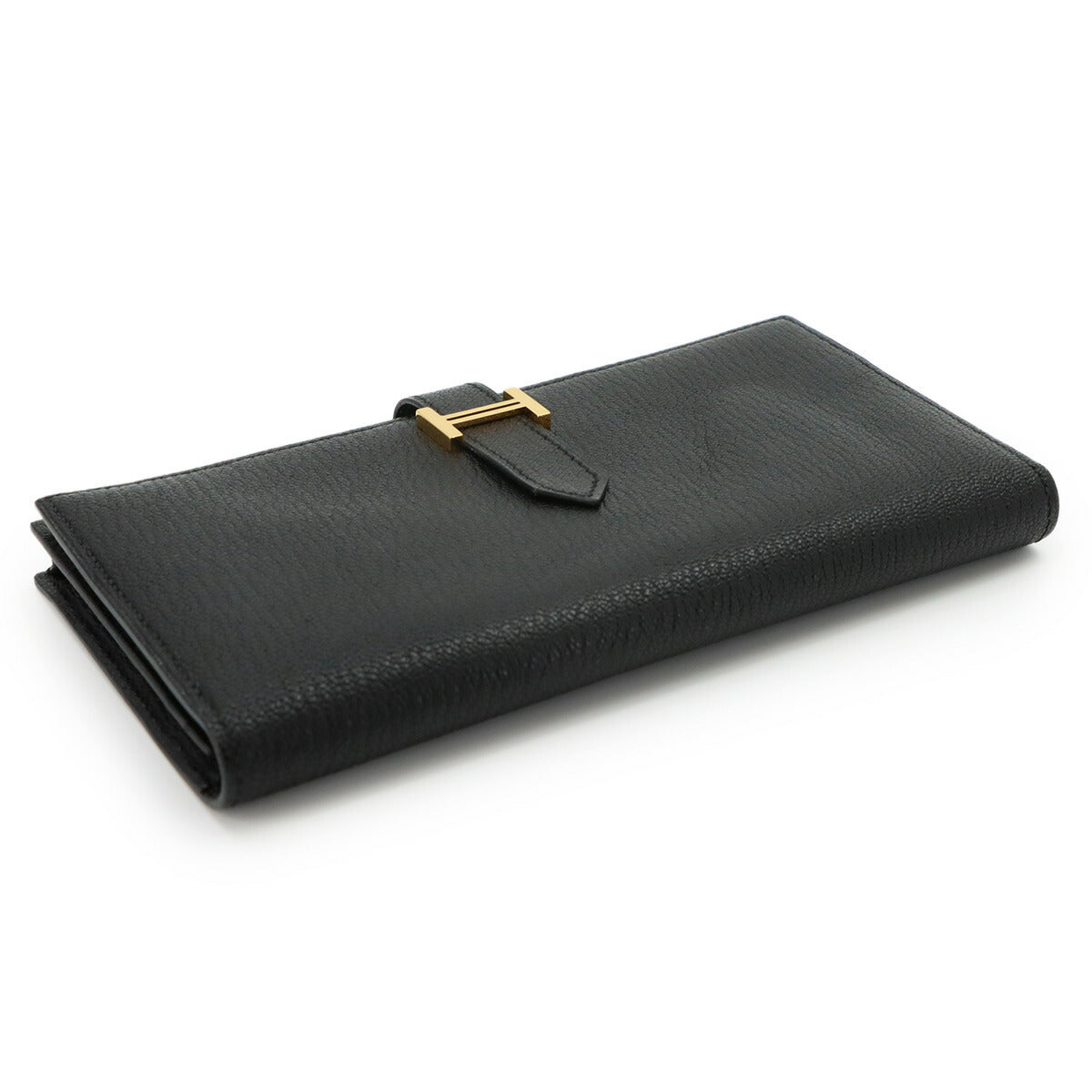 Bearn Souffle Long Wallet Chevre Black Purse