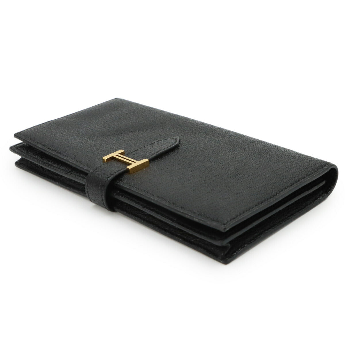 Bearn Souffle Long Wallet Chevre Black Purse