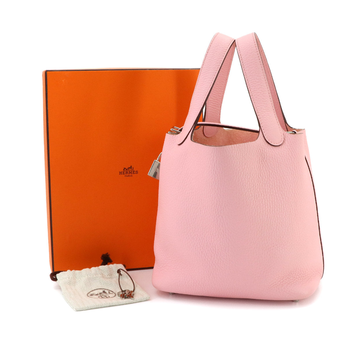 Picotin Lock PM Hand Bag Taurillon Clemence Rose Sakura B