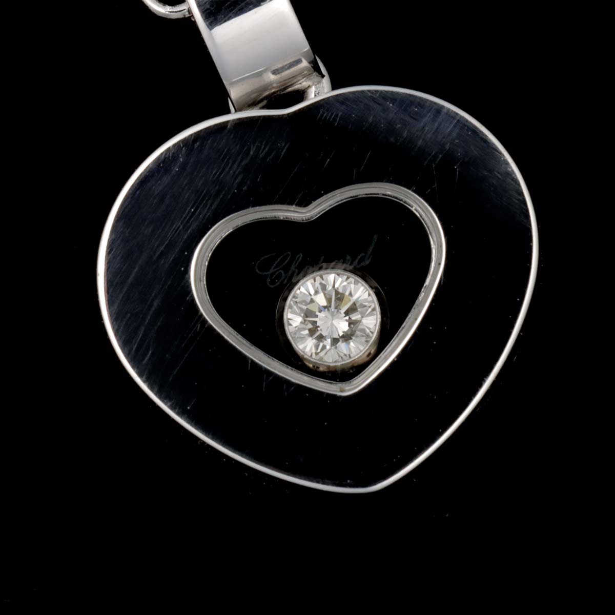 Happy Diamond Heart Necklace 18K White Gold 750