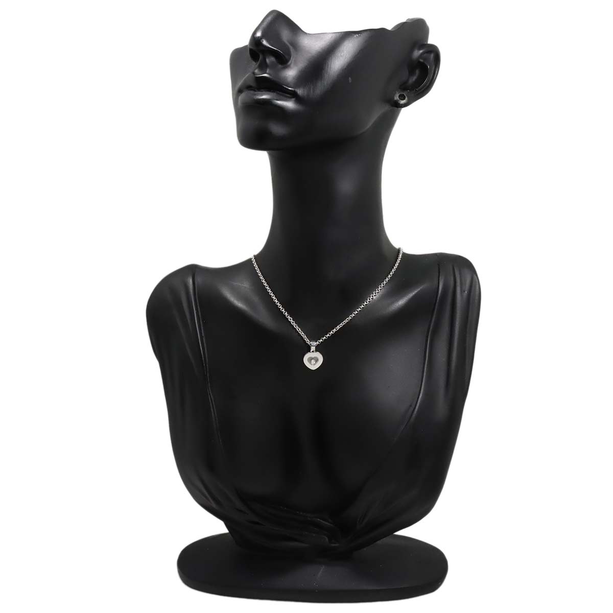 Happy Diamond Heart Necklace 18K White Gold 750