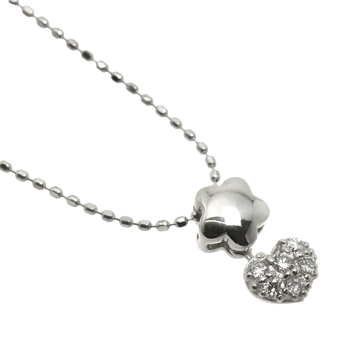 Diamond 0.09ct Necklace 18K White Gold 750
