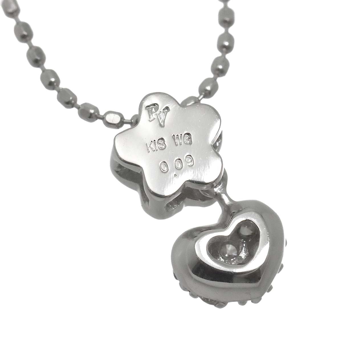 Diamond 0.09ct Necklace 18K White Gold 750