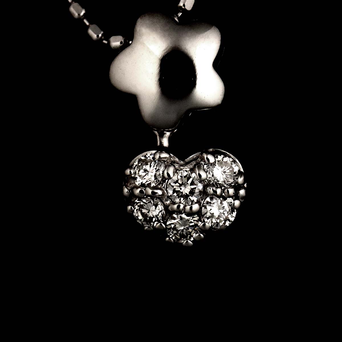Diamond 0.09ct Necklace 18K White Gold 750