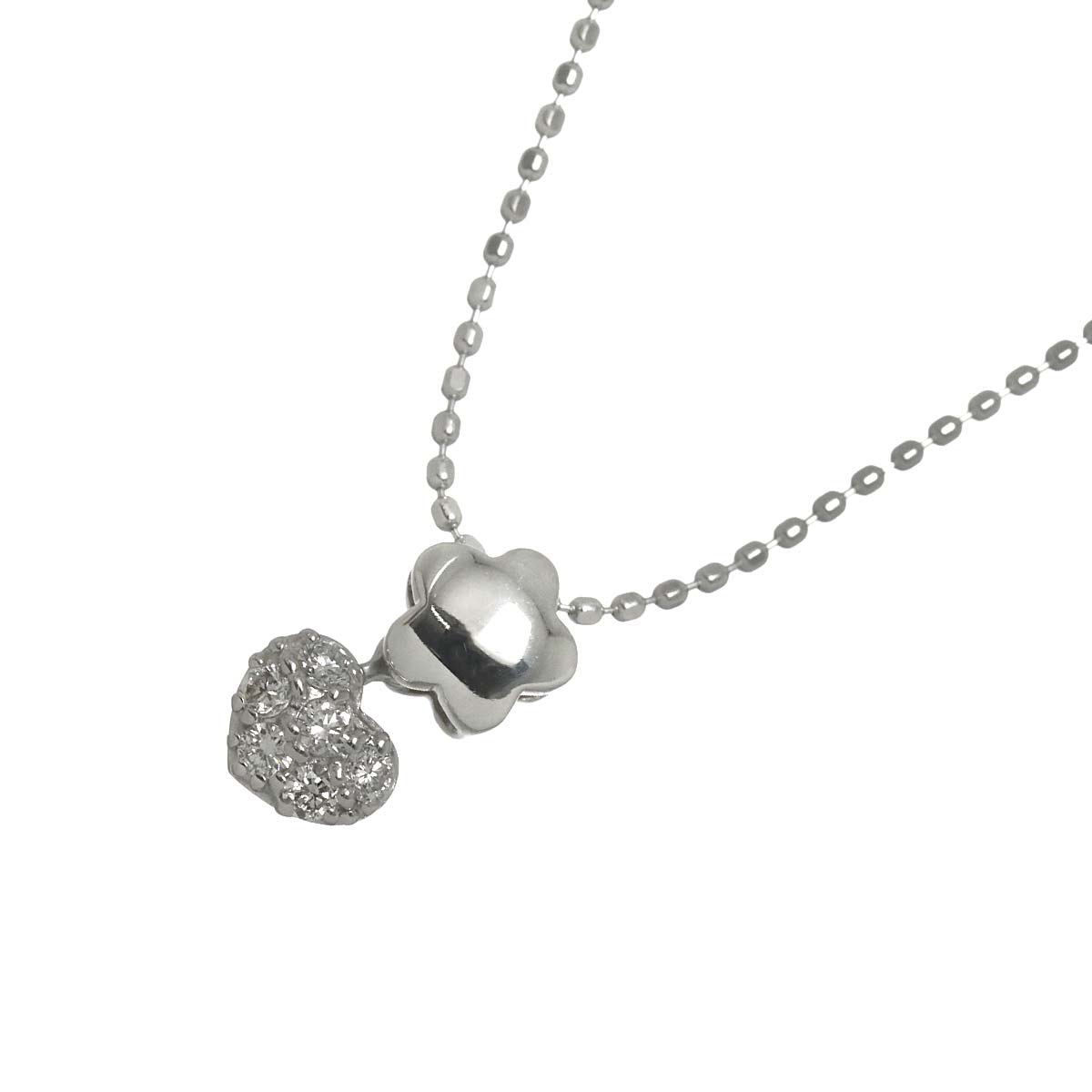 Diamond 0.09ct Necklace 18K White Gold 750