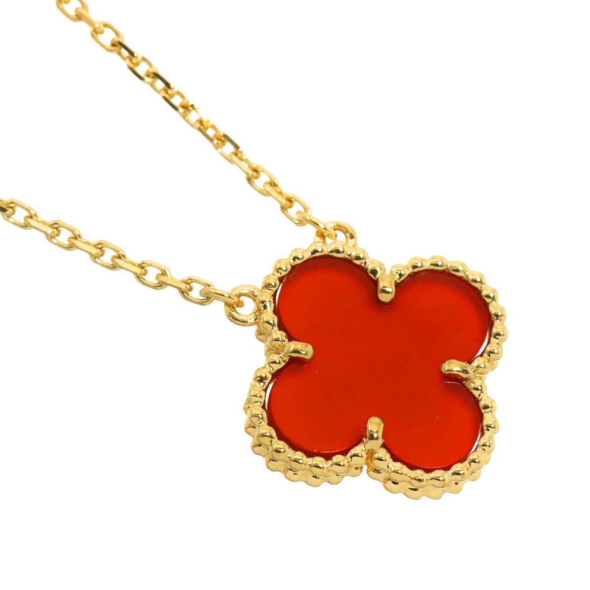 Vintage Alhambra Carnelian Necklace 18K YG 750