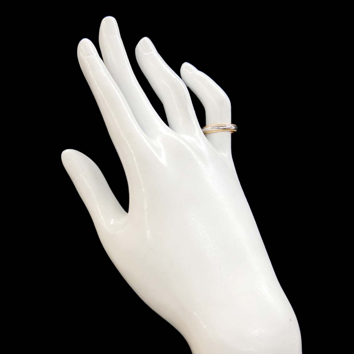 Milgrain Band Ring 18K 750 YG Platinum Size4.5(US)