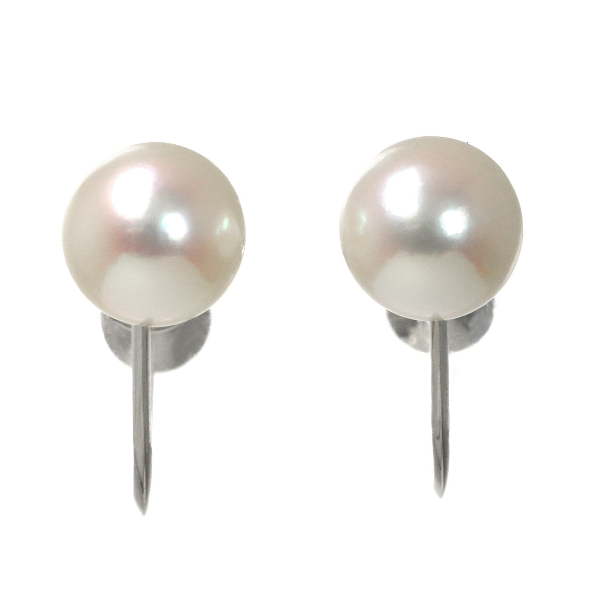 Akoya Pearl 7.7mm Earrings Clip on 14K WG White Gold 585