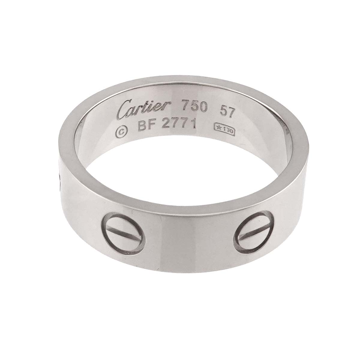 Love Ring 18K White Gold 750 size57 7.5(US)