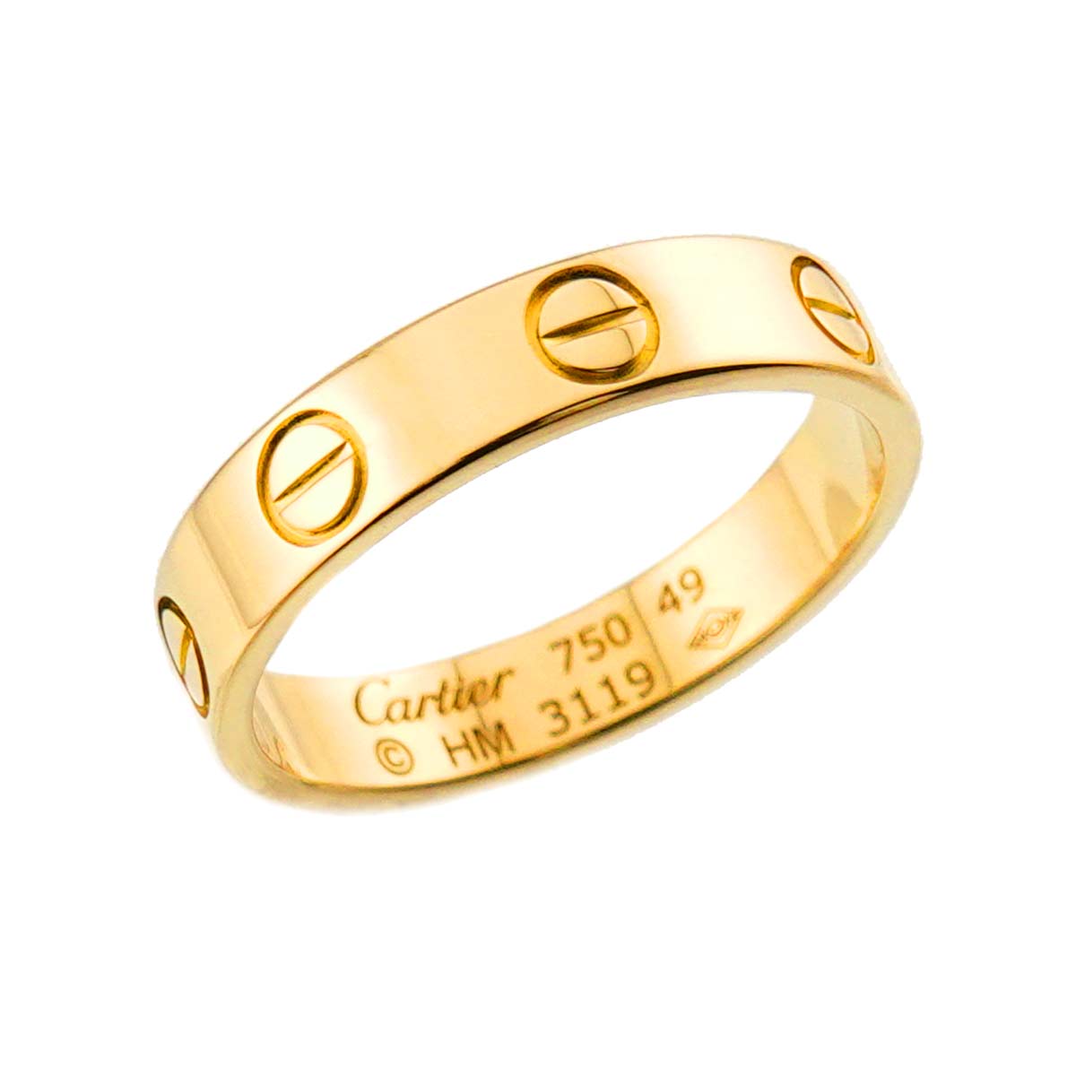 Mini Love Ring 18K Yellow Gold 750 size49 4.75-5(US)