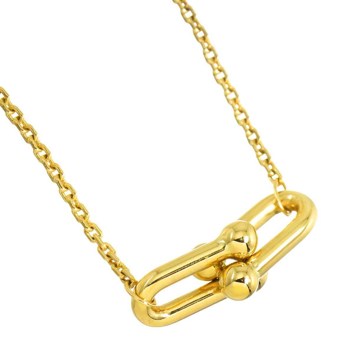 Hardware Double Link Small Necklace 18K Yellow Gold 750