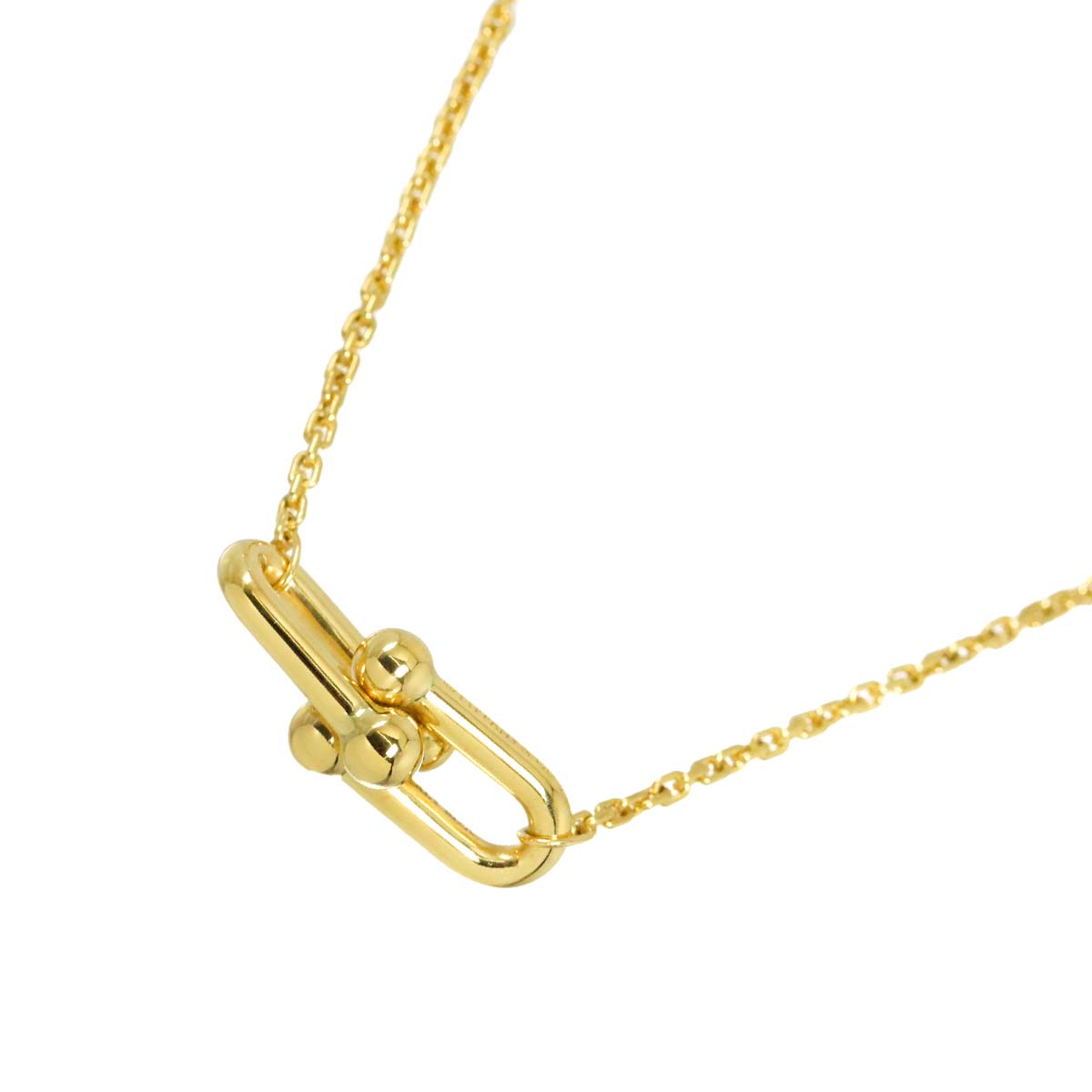 Hardware Double Link Small Necklace 18K Yellow Gold 750