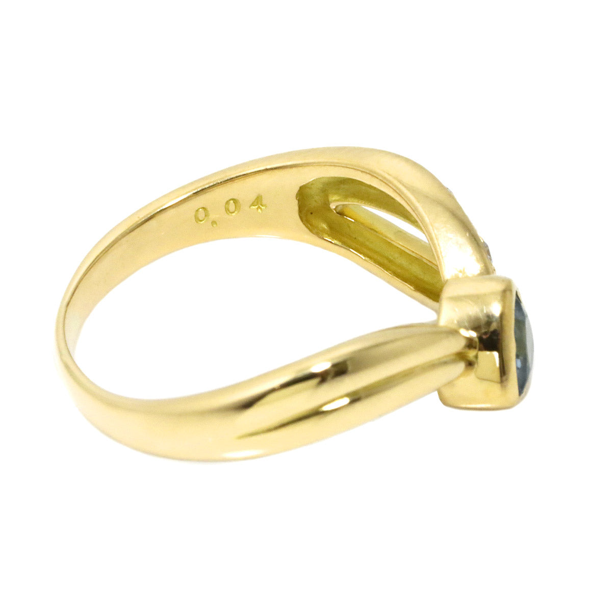 Topaz Diamond 0.04ct Ring 18K YG 750 Size7.25(US)