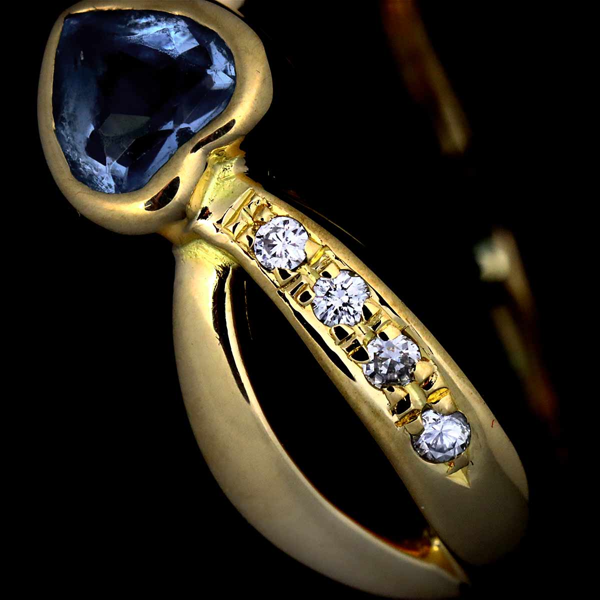 Topaz Diamond 0.04ct Ring 18K YG 750 Size7.25(US)