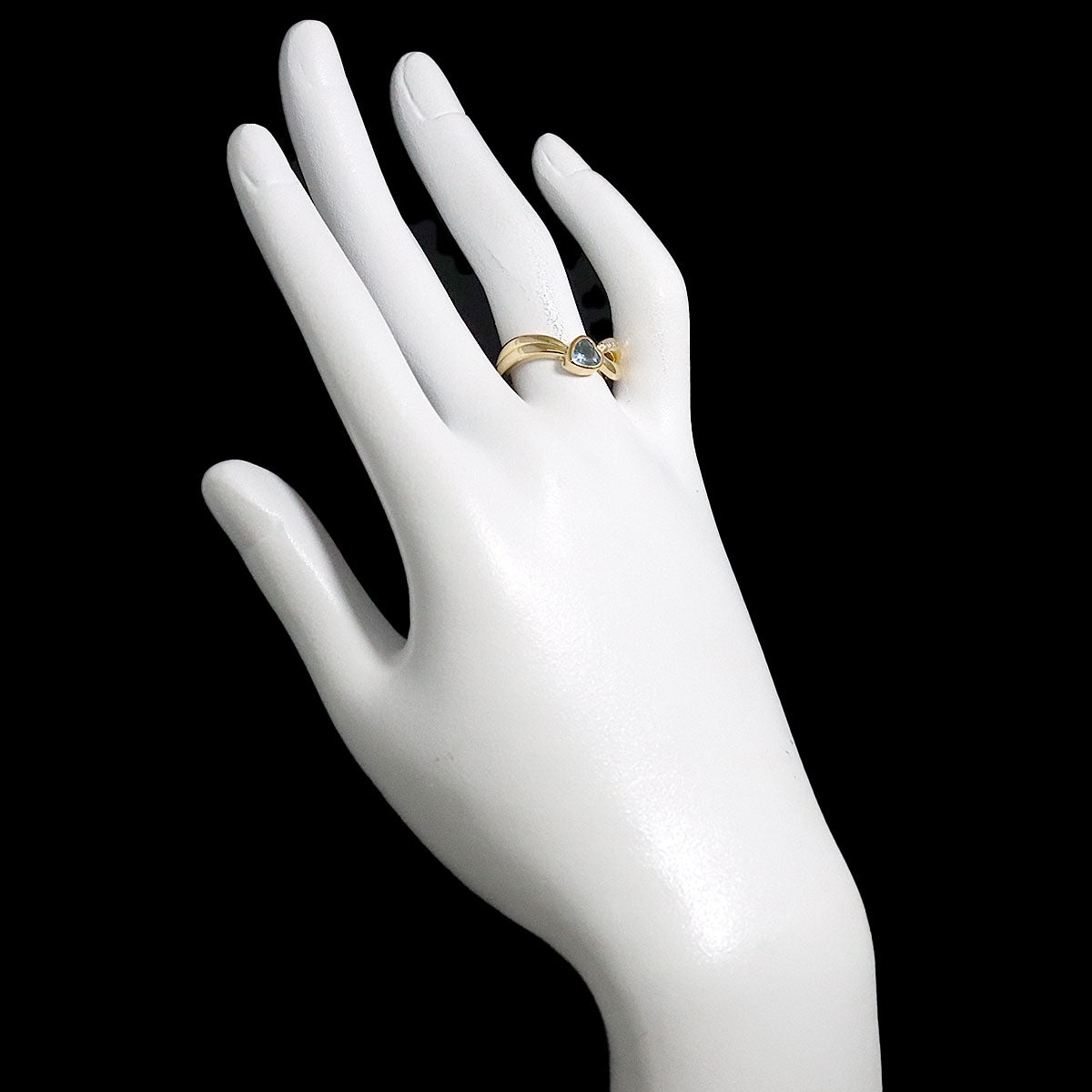 Topaz Diamond 0.04ct Ring 18K YG 750 Size7.25(US)