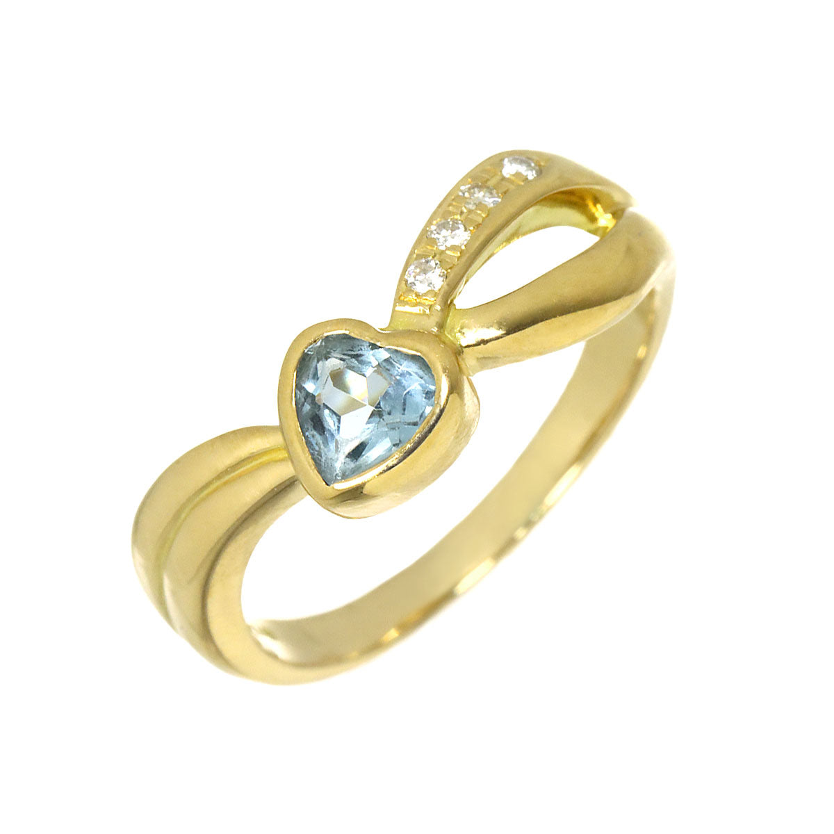 Topaz Diamond 0.04ct Ring 18K YG 750 Size7.25(US)