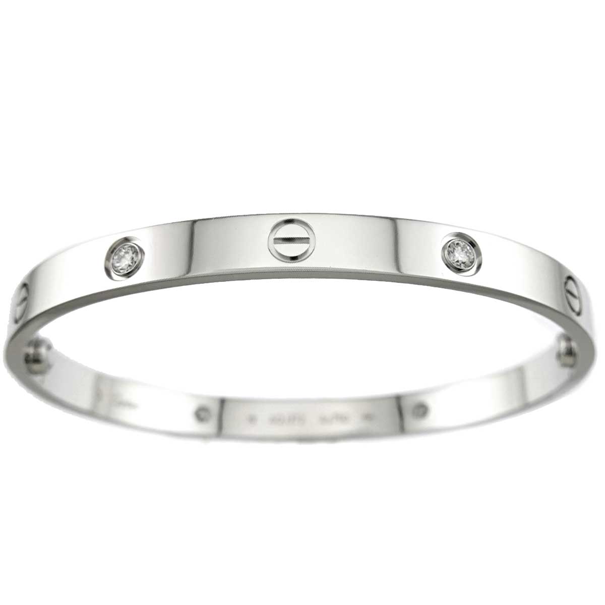 Love Bracelet Diamond 4P Bangle 18K WG 750 Size19