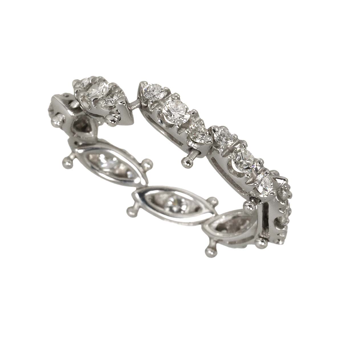 Diamond 0.88ct Ring 18K WG 750 Size5.25-5.5(US)