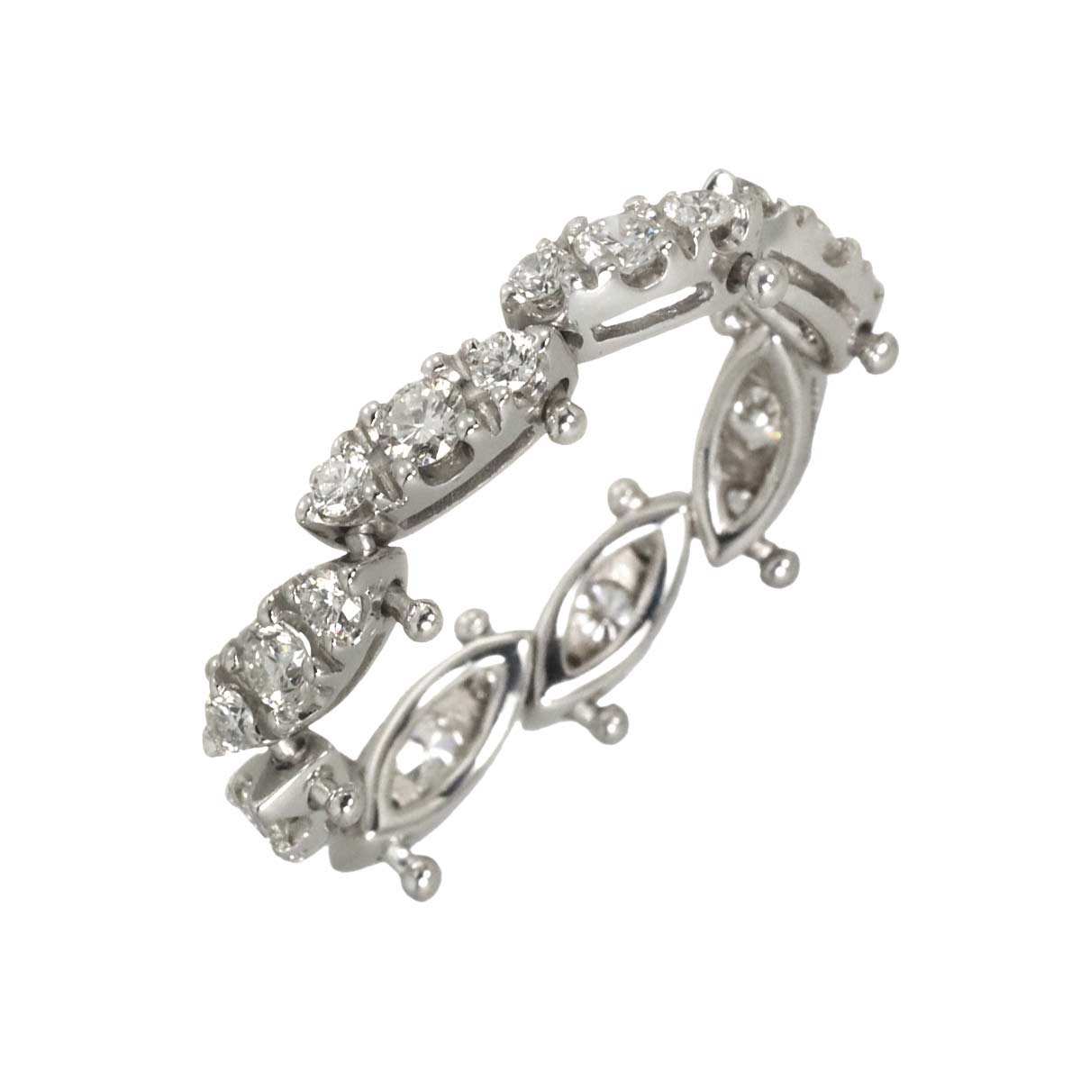 Diamond 0.88ct Ring 18K WG 750 Size5.25-5.5(US)