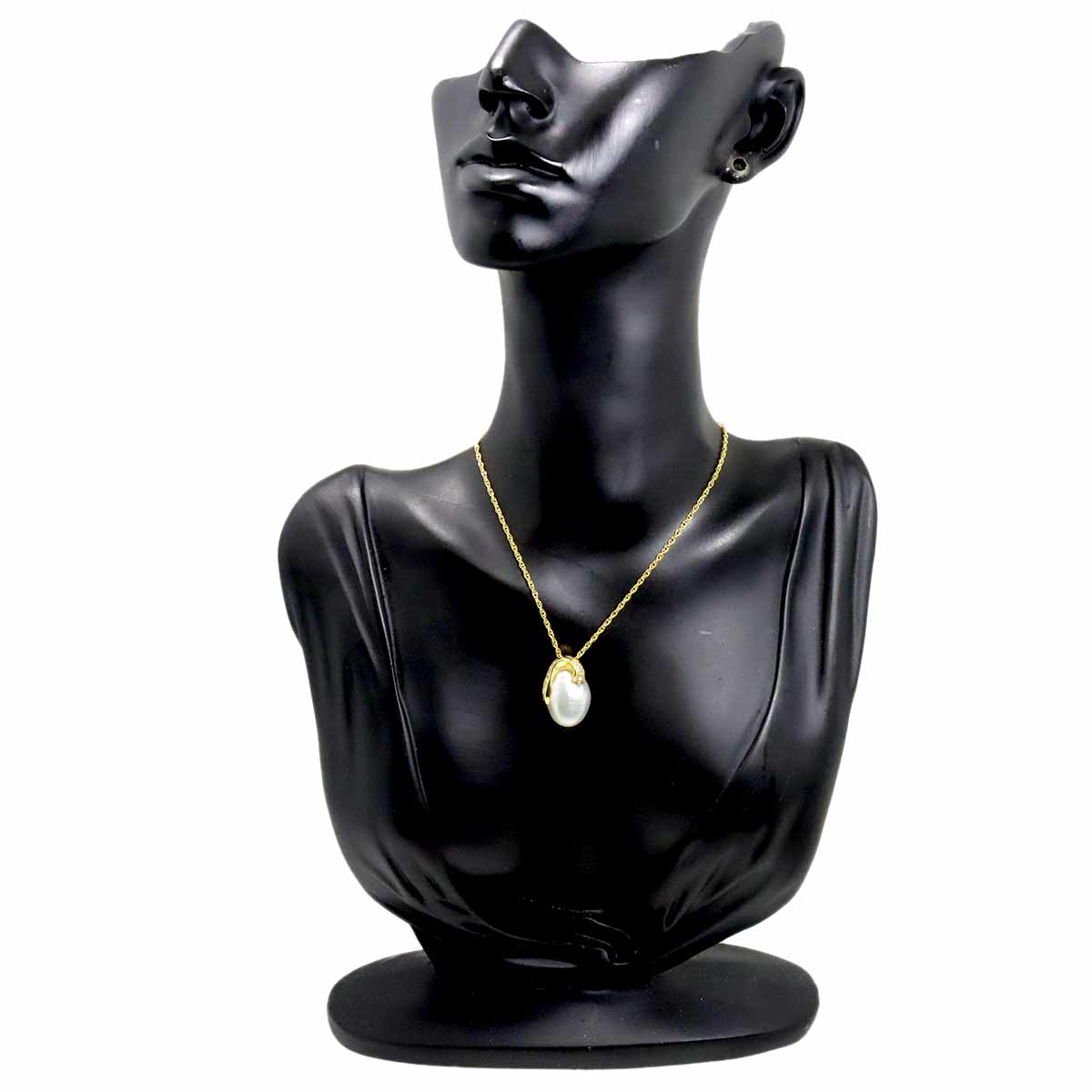 Baroque Pearl Diamond 0.39ct Necklace 18K YG 750