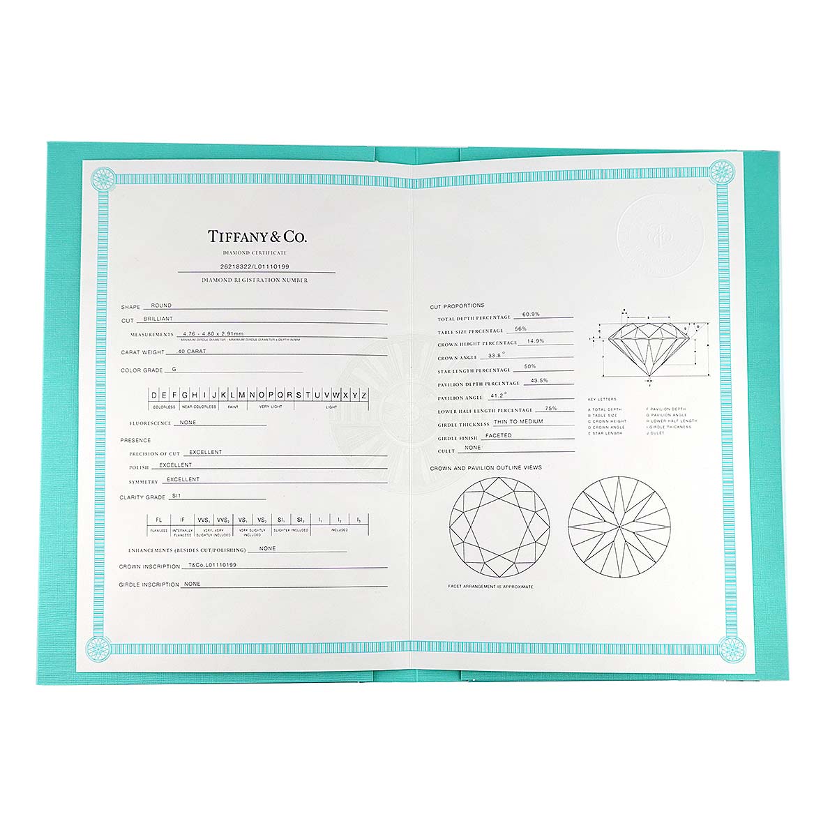 Diamond 0.40ct G/SI1/3EX Ring Pt 4.75-5(US)
