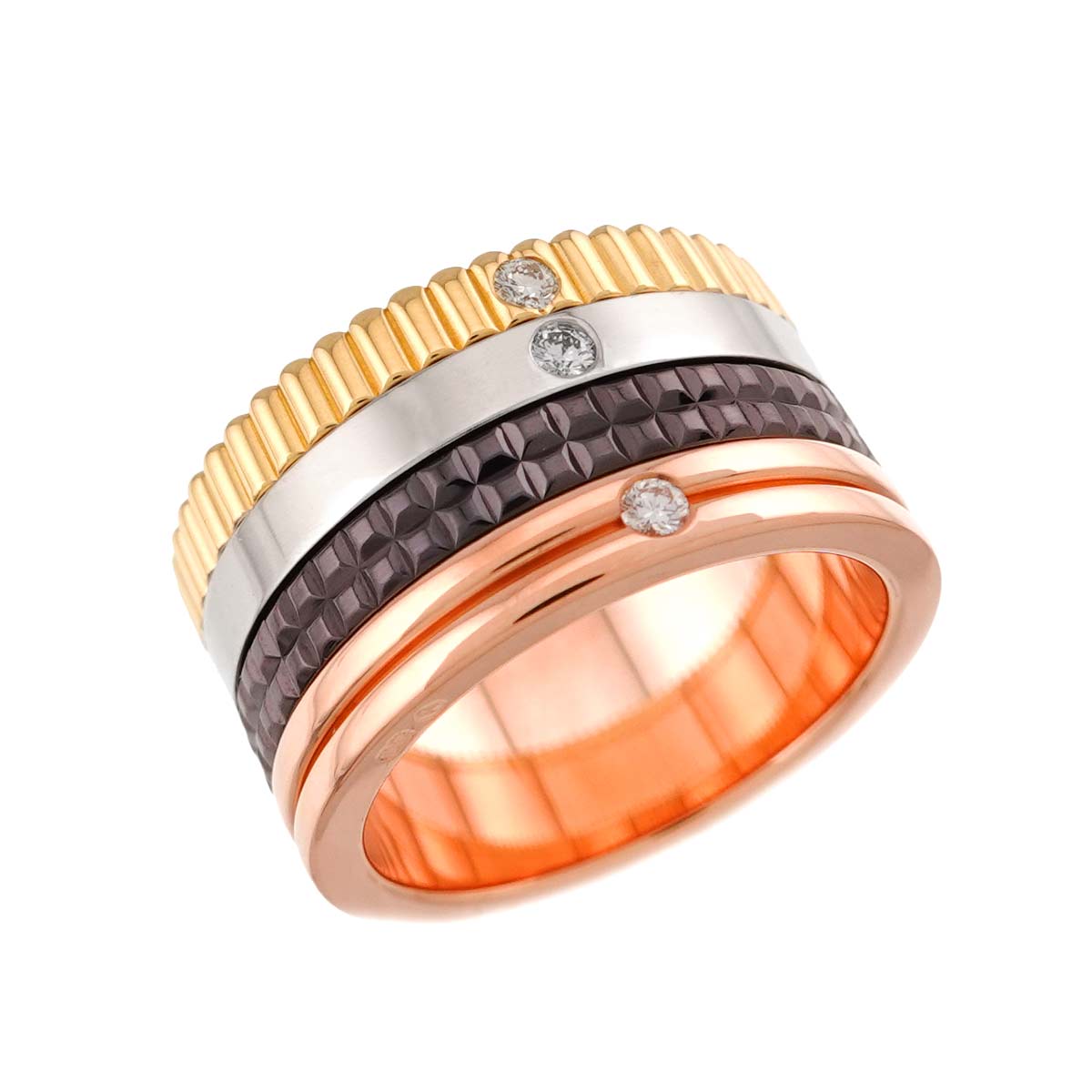 Quatre Classic LM Diamond Ring 18K YG WG PG PVC Size53 6(US)