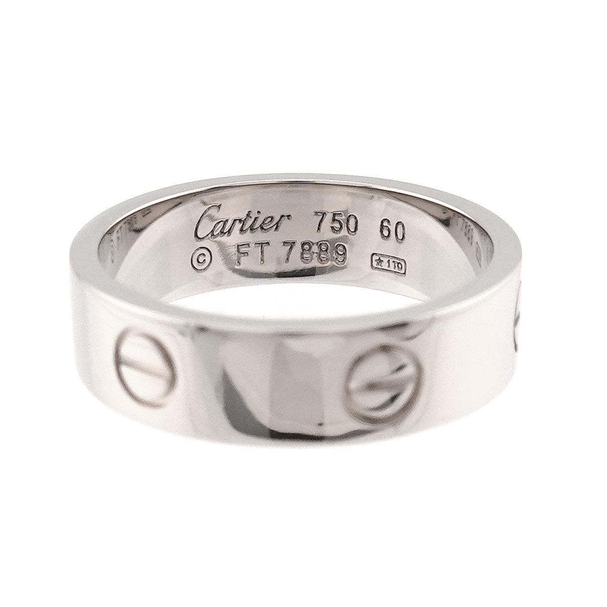 Love Ring 18K White Gold 750 size60 8.75(US)