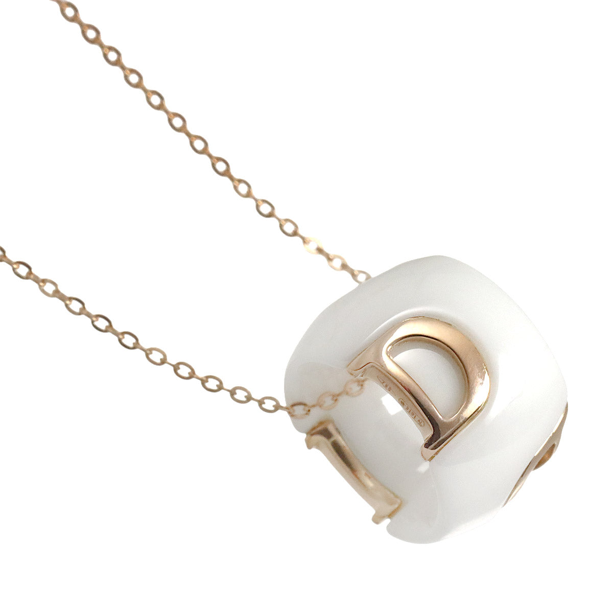 Ceramic Diamond Necklace 18K Pink Gold 750