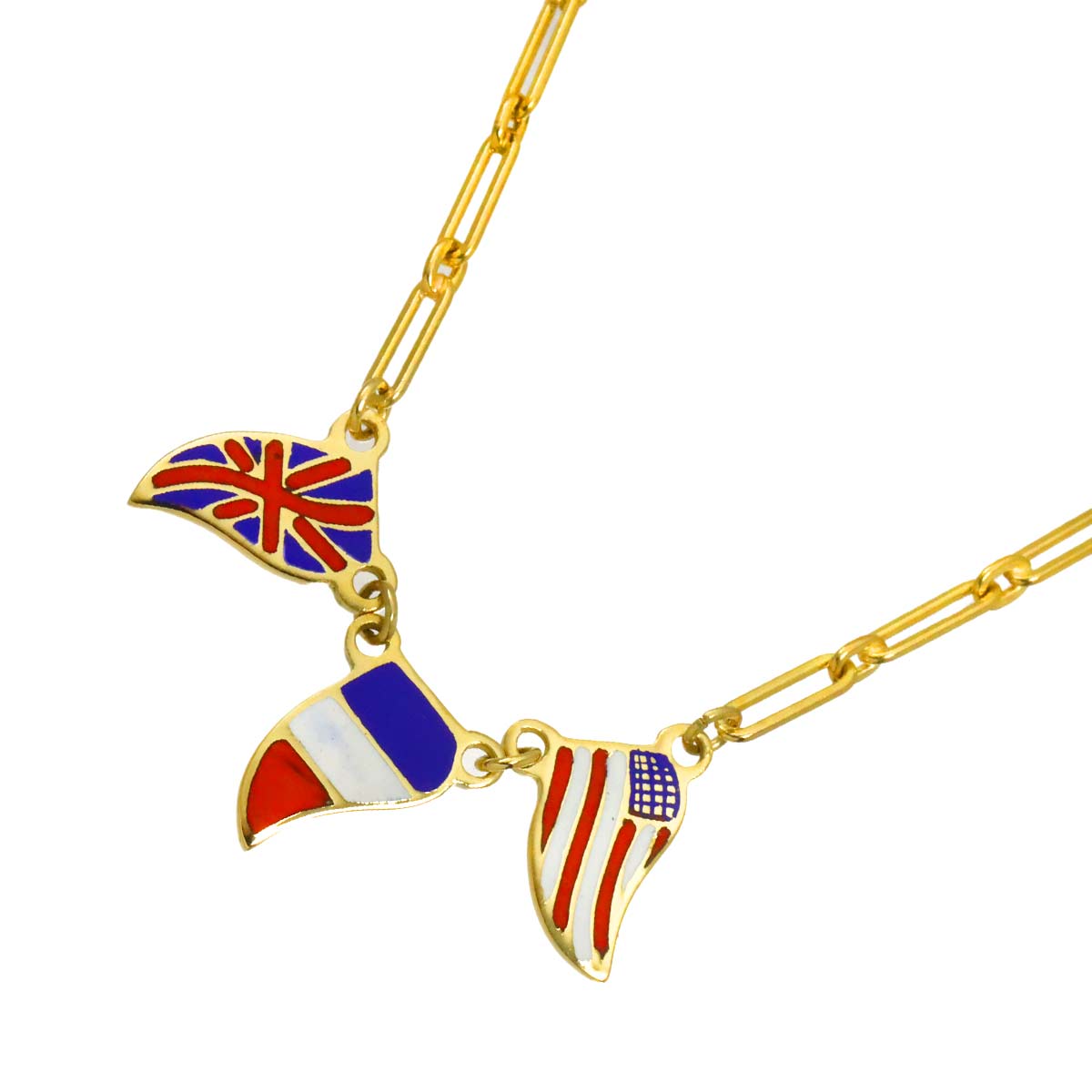 Enamel Necklace 18K Yellow Gold 750