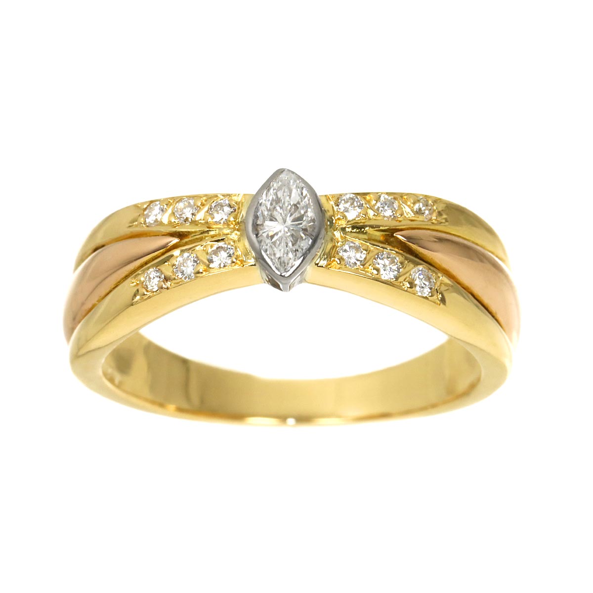 Diamond Ring 18K YG WG PG 750 Size50 5.25(US)
