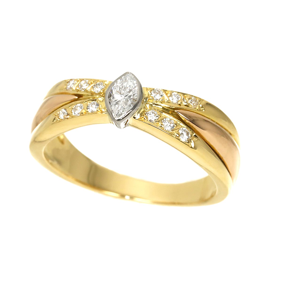 Diamond Ring 18K YG WG PG 750 Size50 5.25(US)