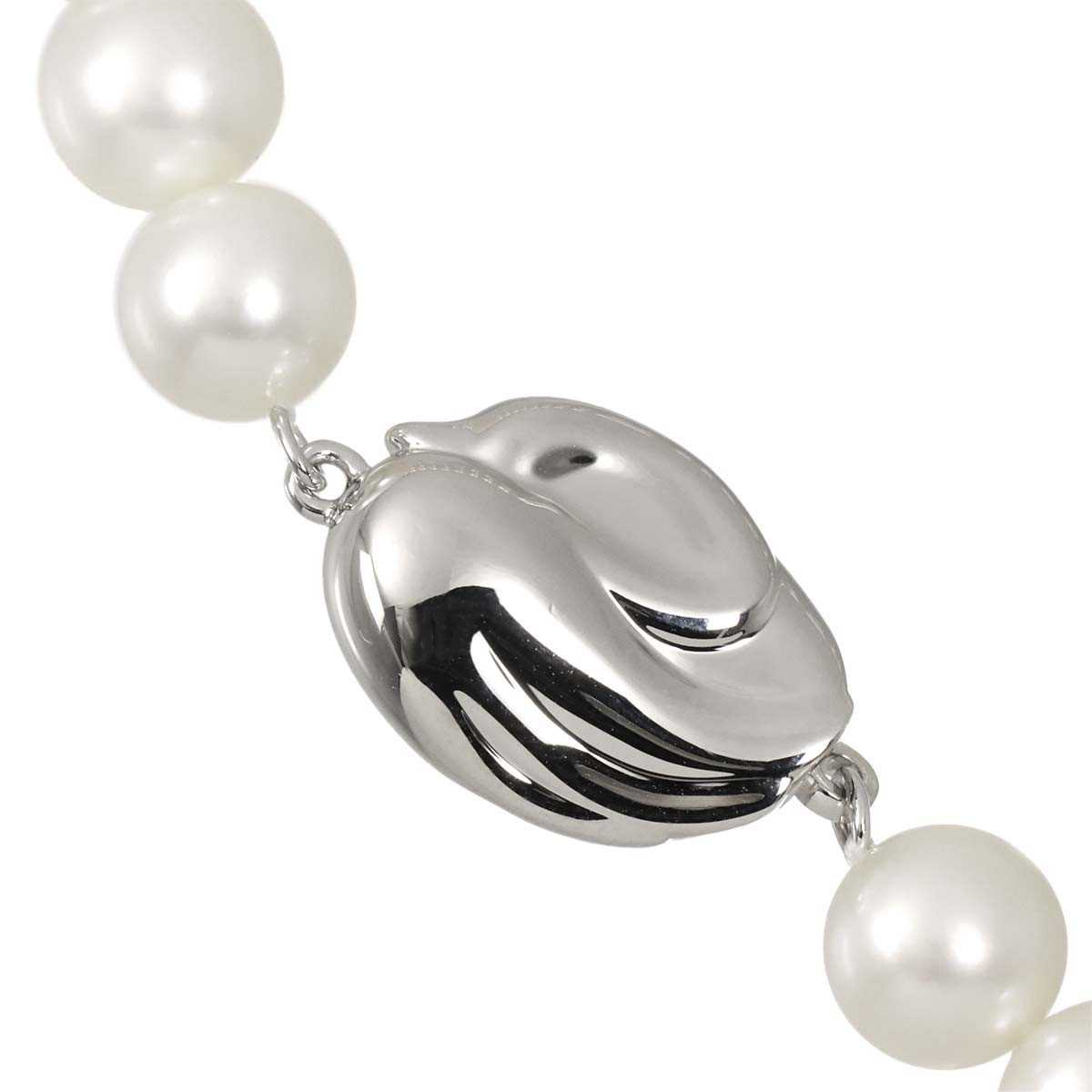 Akoya Pearl 7.4-7.0mm Necklace SV Silver 925