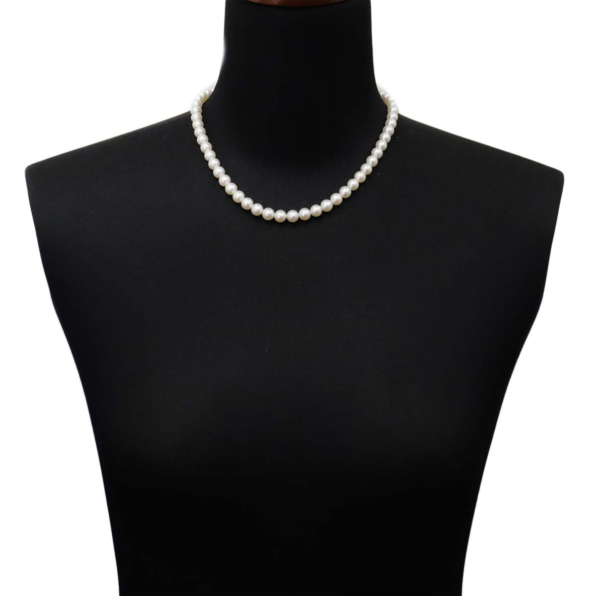 Akoya Pearl 7.4-7.0mm Necklace SV Silver 925