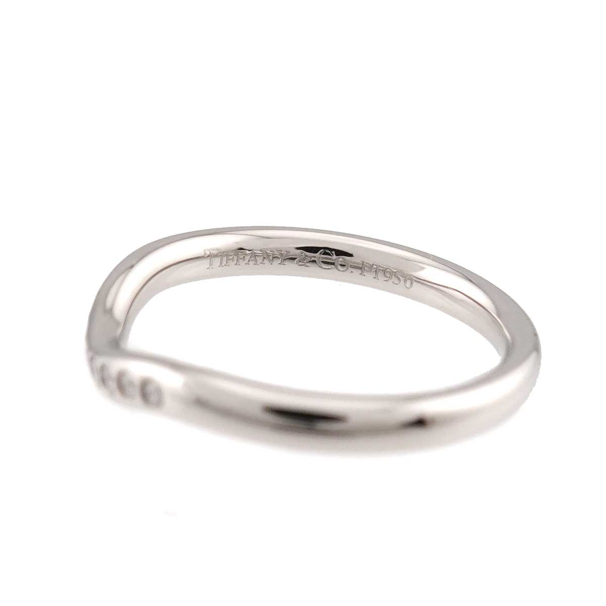 Curved Band Diamond Ring Platinum size4.5(US)