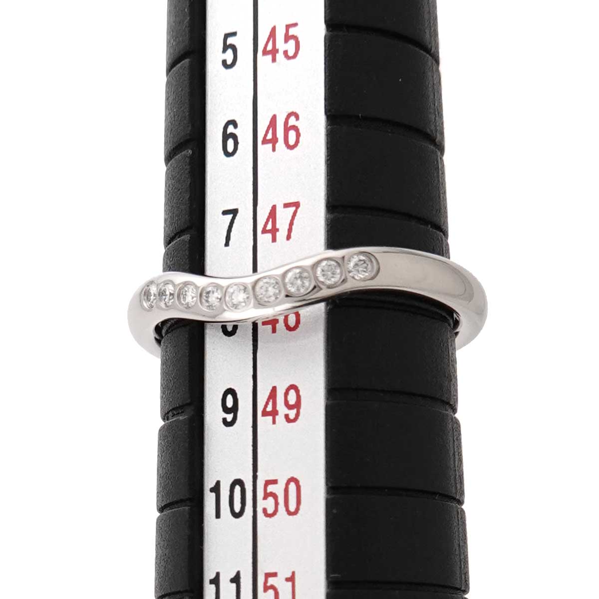 Curved Band Diamond Ring Platinum size4.5(US)