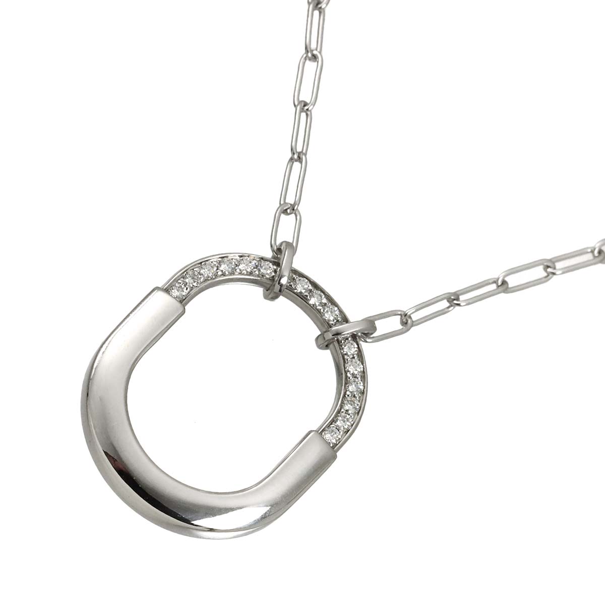 Lock Medium Diamond 0.33ct Necklace 18K White Gold 750
