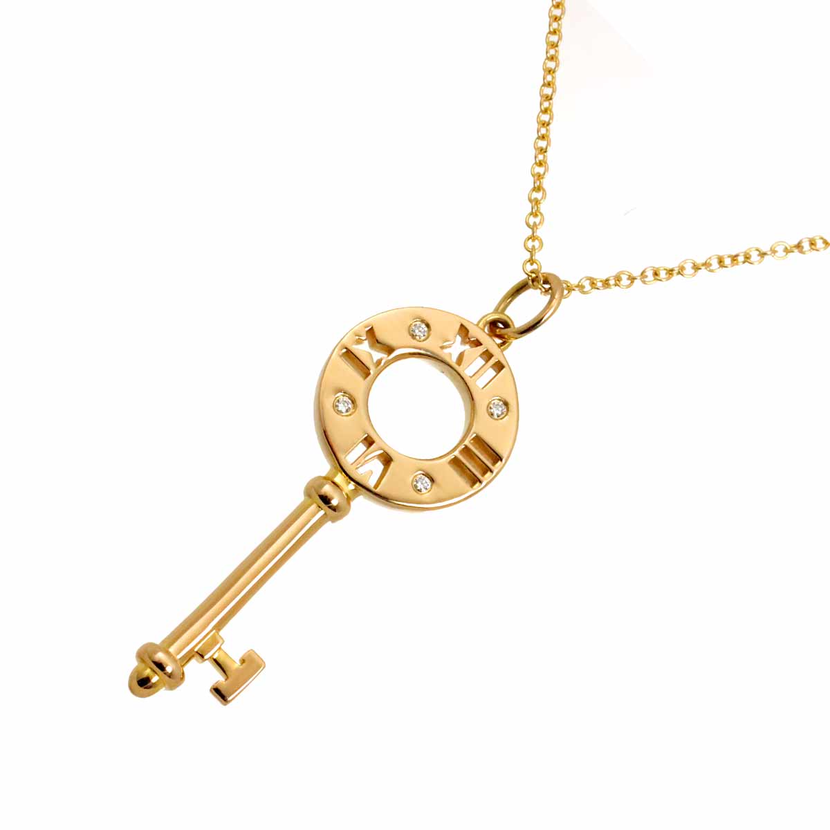 Atlas Key Diamond Necklace 18K Pink Gold 750