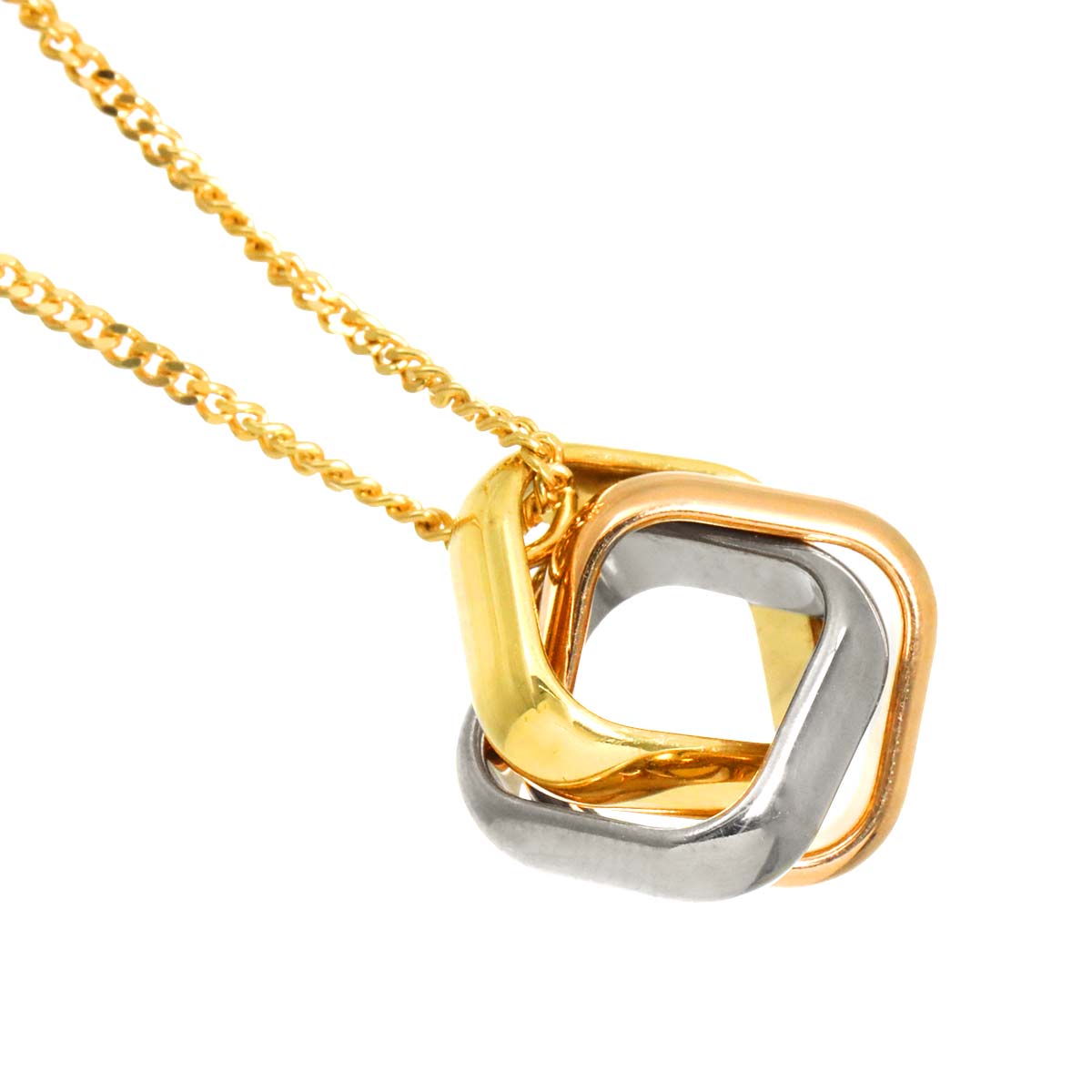 Cartier Trinity Necklace 18K YG WG PG 750