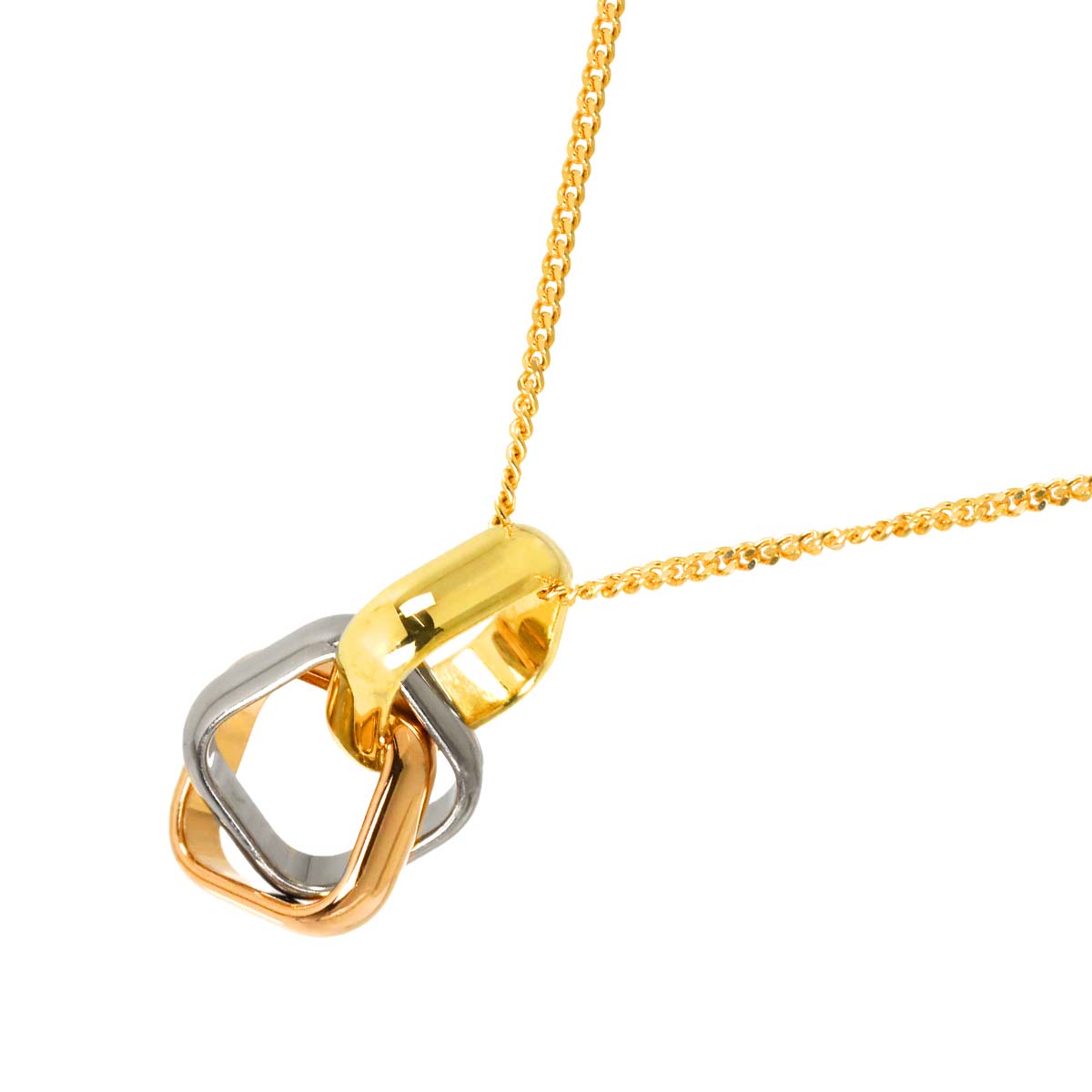 Cartier Trinity Necklace 18K YG WG PG 750