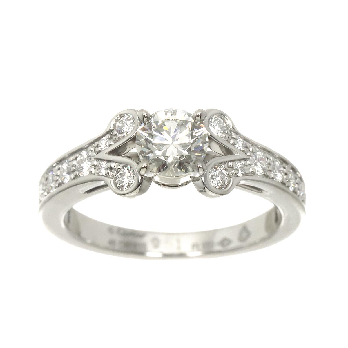 Ballerine Diamond 0.51ct H/VS1/3EX Ring Pt Size48 4.5(US)