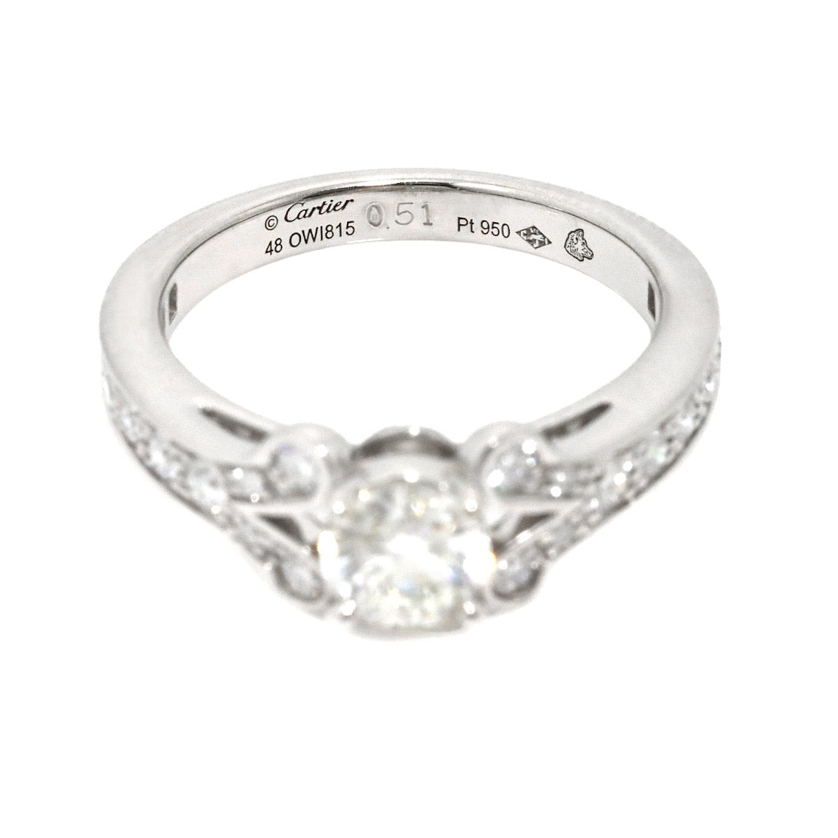 Ballerine Diamond 0.51ct H/VS1/3EX Ring Pt Size48 4.5(US)